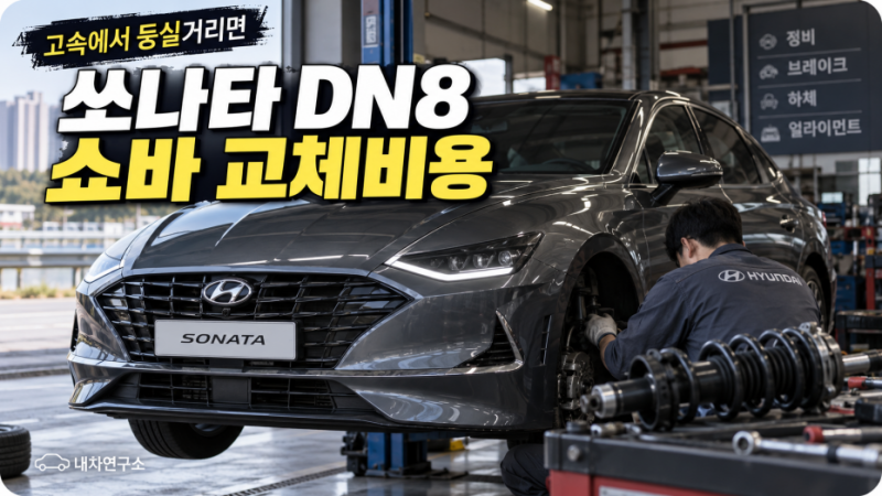 쏘나타 DN8 쇼바 교체비용, 고속에서 차가 둥실거리고 코너에서 흔들린다면? 앞뒤 점검 순서
