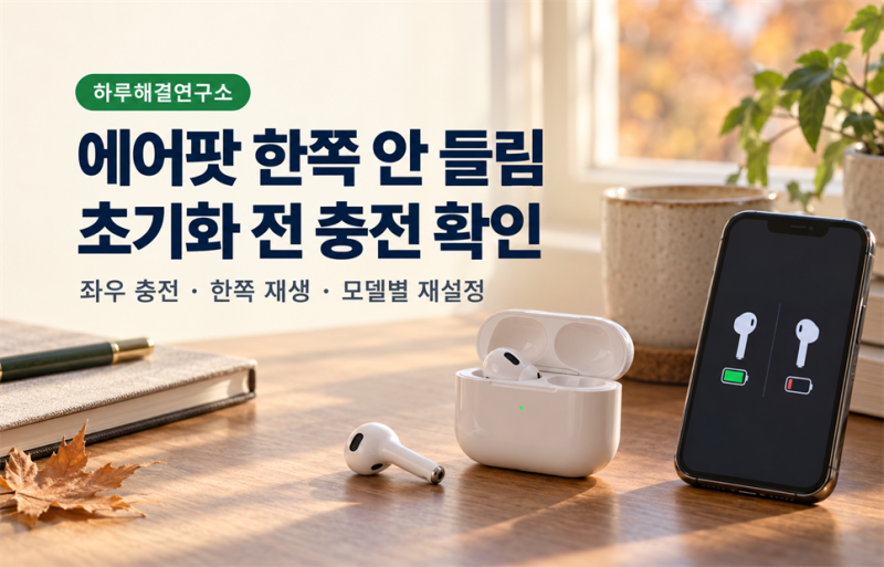 에어팟 한쪽 안 들릴 때, 초기화 전에 좌우 충전부터 확인하세요