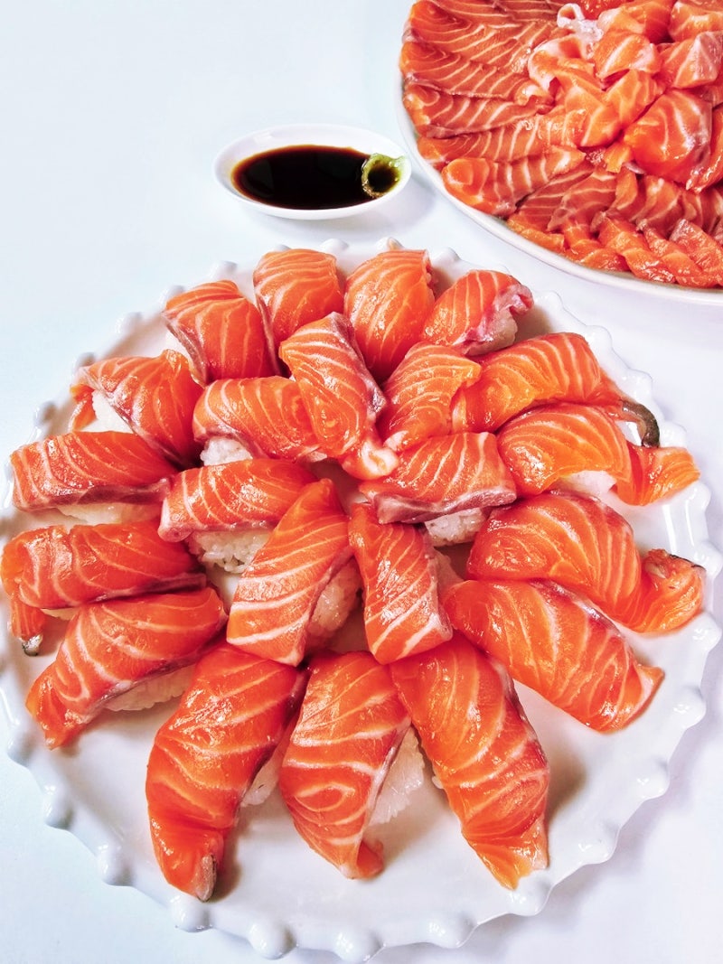 집에서 생연어 필렛 2kg 손질부터 숙성, 연어초밥 만들기