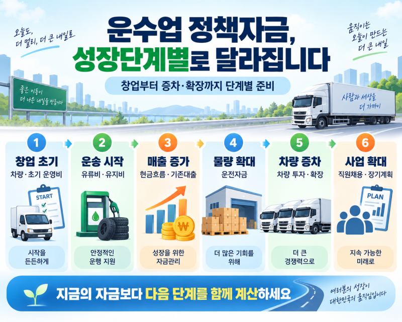 운수업 정책자금, 화물차 사업자도 받을 수 있을까?｜운전자금·차량증차·필수서류 총정리