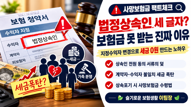 보험청약서에 쓴 '법정상속인' ... 나중에 가족들 싸움 나고 보험금 못 받는 이유