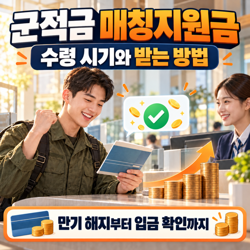 군적금 매칭지원금 수령 시기와 받는 방법 한 번에 정리