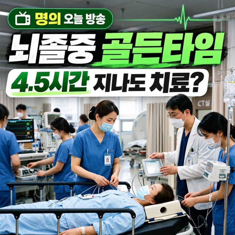 명의 뇌졸중 골든타임, 4.5시간 지나도 치료 가능? 젊은 뇌졸중 전조증상 정리