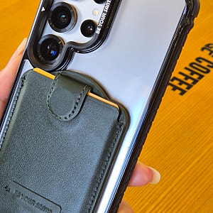 갤럭시S25울트라 투명케이스 카드 그립 지갑 비유어산타