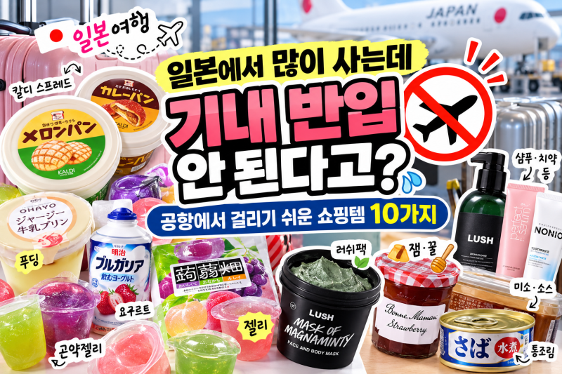 일본 여행 기내 반입 주의! 공항에서 걸리기 쉬운 일본 쇼핑템 10가지