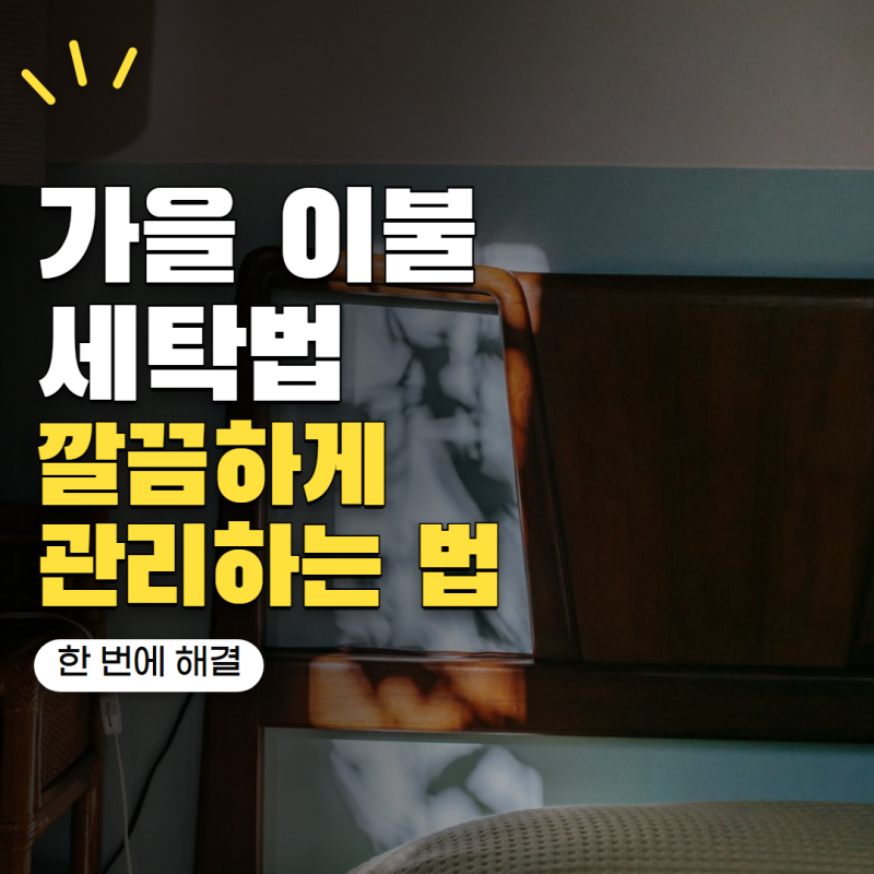 가을 이불 세탁 주기 얼마나 될까? 환절기 침구 관리법 4가지