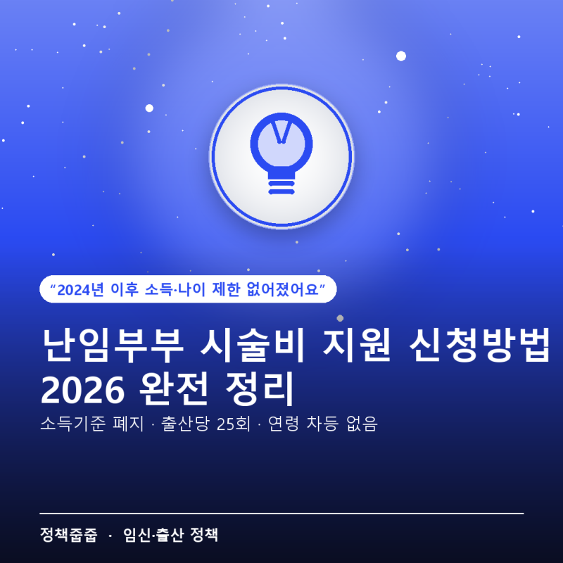 난임부부 시술비 지원 신청방법 2026 완전 정리
