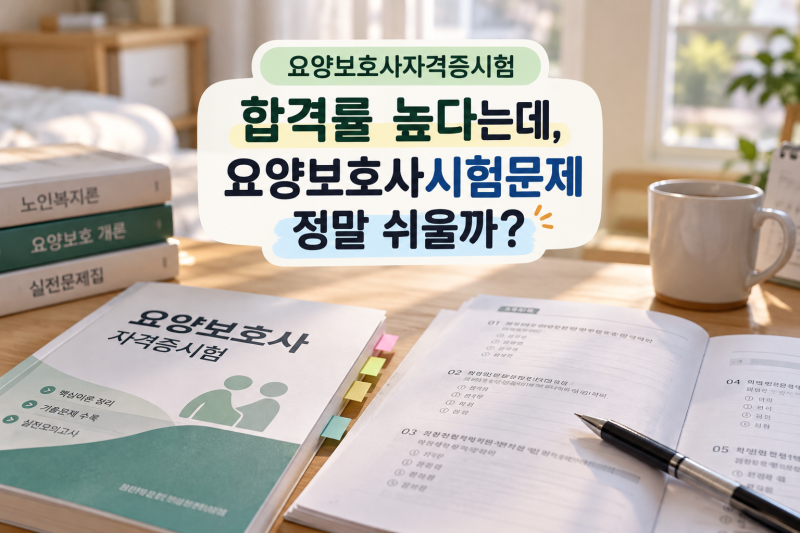 요양보호사자격증시험 합격률 높다는데, 요양보호사시험문제 정말 쉬울까