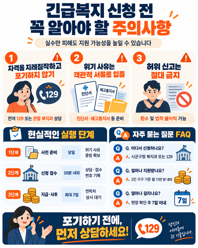 "당장 생계가 막막할 때" 국가가 돕는 긴급지원 총정리