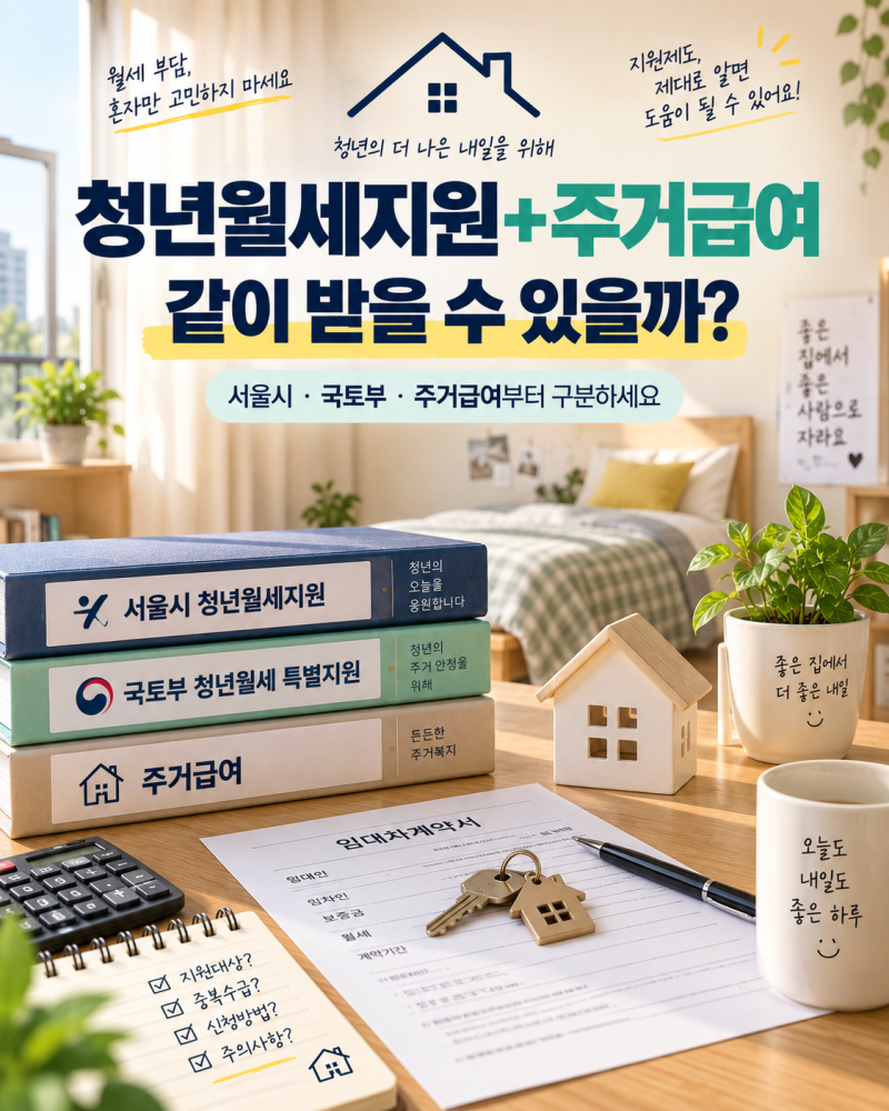 청년월세지원과 주거급여 중복수급 가능 여부 ｜서울시 청년월세·국토부 청년월세·주거급....