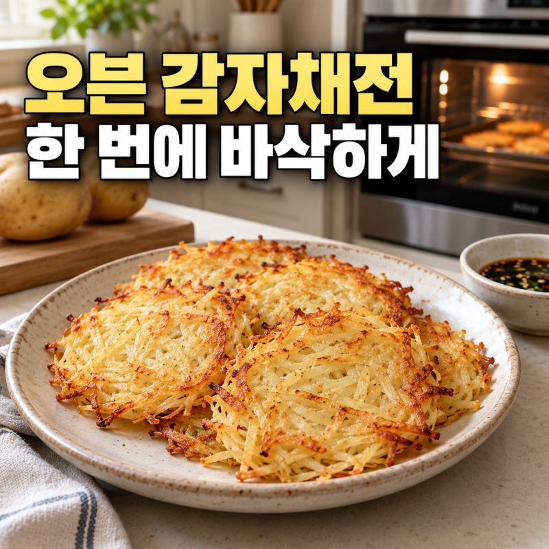 오븐으로 감자채전 만들기｜급식처럼 여러 장 굽는 재료 비율과 온도·시간