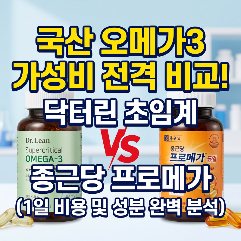 국산 오메가3 가성비 비교, 닥터린 초임계 vs 종근당 프로메가 듀얼 1일 비용과 성분 분석