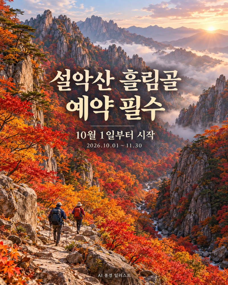 설악산 흘림골 10월 탐방예약제 시작｜예약방법·시간·주차·용소폭포 코스 총정리