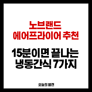 노브랜드 에어프라이어 추천, 15분이면 끝나는 냉동간식 7가지