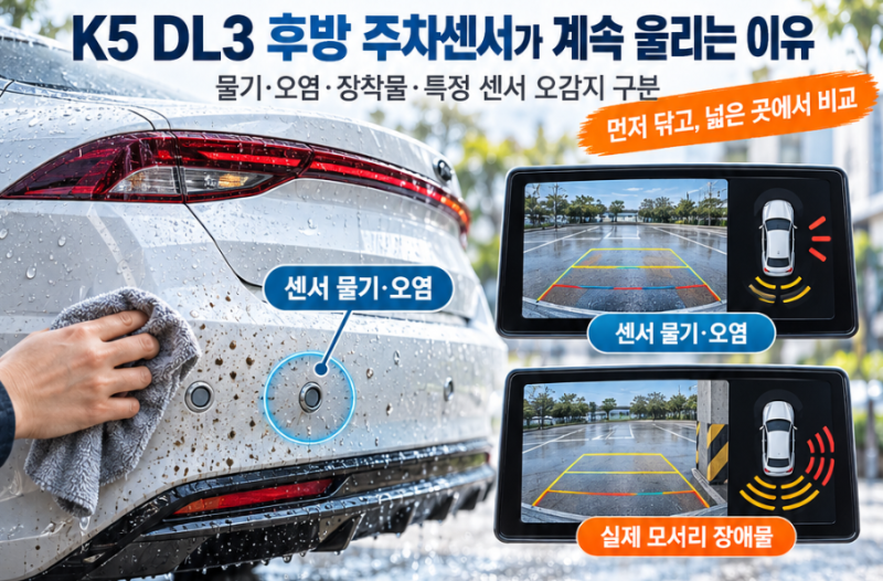 K5 DL3 후방 주차센서가 계속 울리는 이유