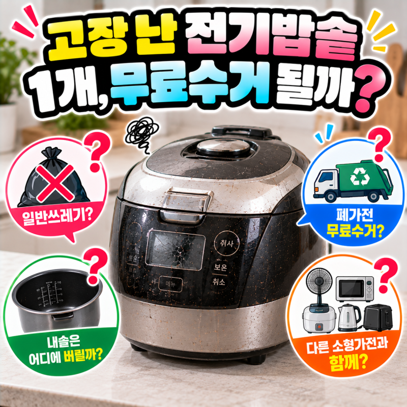 전기밥솥 버리는 법, 고장 난 밥솥 1개도 무료수거 가능할까?