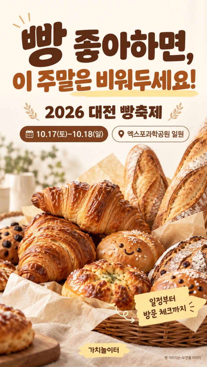 2026 대전 빵축제, 빵 좋아하면 무조건 저장! 120곳 총출동 일정·장소·주차 총정리