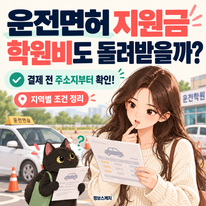 운전면허 지원금, 학원비도 돌려받을까? 서울·부산·인천 등 지역별 확인