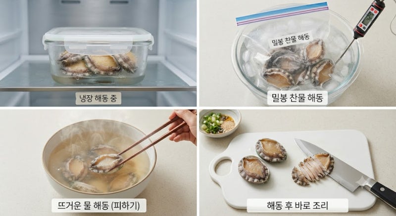 냉동 전복 해동할 때 물에 담가도 될까? 맛과 식감을 살리는 해동 법
