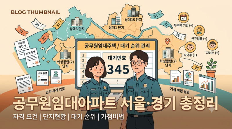 서울 근무인데 경기 단지도 신청된다고? 공무원임대아파트 몰랐던 사실