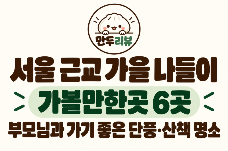 서울 근교 가을 나들이 가볼만한곳 6곳｜부모님과 가기 좋은 단풍·산책 명소