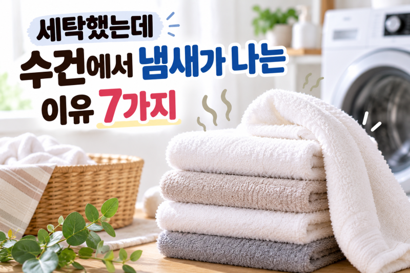 세탁했는데 수건에서 냄새가 나는 이유 7가지, 쉰내 없애는 방법