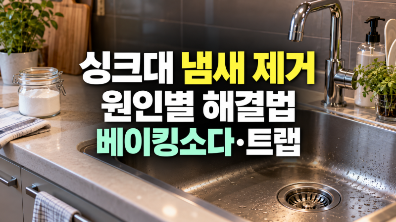 주방 싱크대 냄새 제거 방법: 냄새 역류 원인, 하수구트랩, 베이킹소다, 제거제 활용 청소법