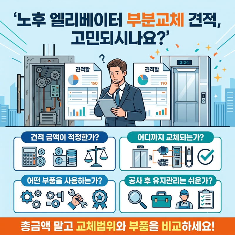 노후승강기 부분교체, 꼭 현재 유지보수업체를 통해서 해야 할까요?
