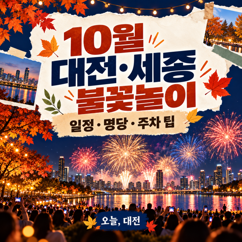 2026년 10월 대전·세종 불꽃놀이 일정 총정리｜서구 아트페스티벌·세종한글축제 명당 팁