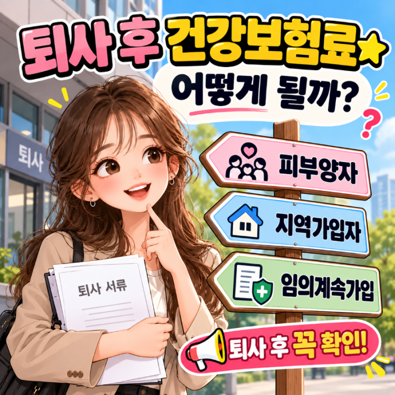 퇴사 후 건강보험료 어떻게 될까?｜지역가입자·피부양자·임의계속가입 총정리