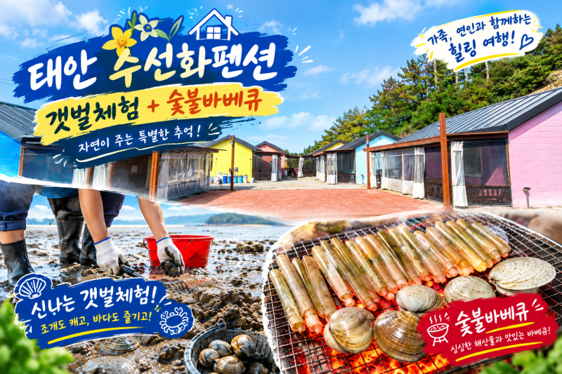 Taean Pension Review: From Tidal Flat Experience to Charcoal BBQ! A Perfect Stay at Suseonhwa Pension