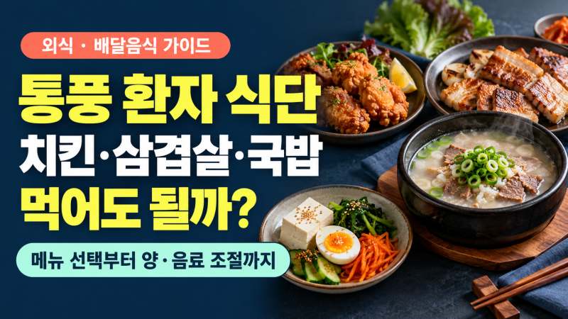 통풍 환자 식단 외식·배달음식 가이드, 치킨·삼겹살·국밥 먹어도 될까?