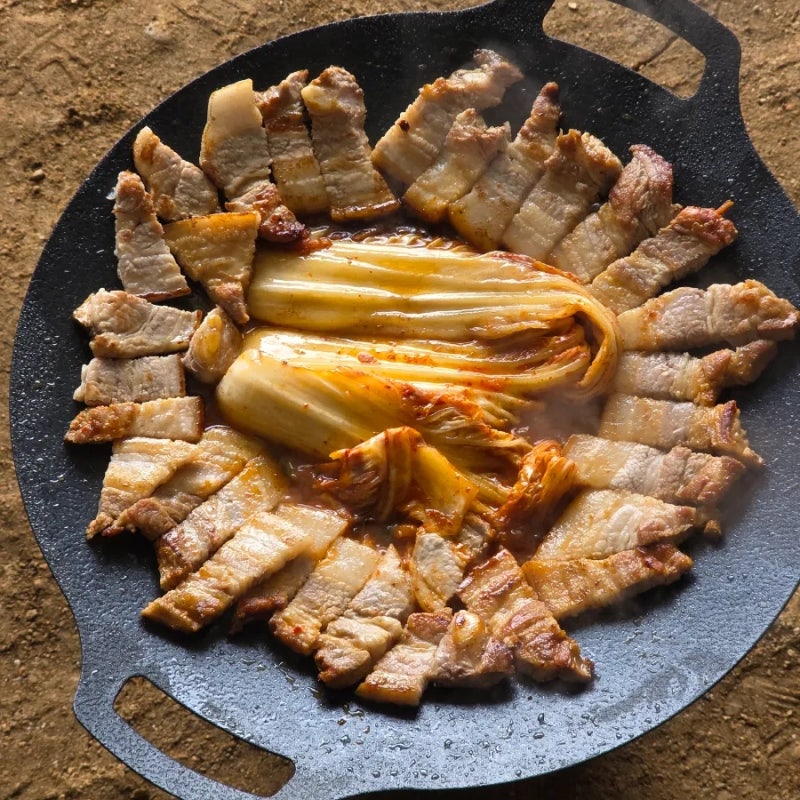 이라이프 안심 캠핑용 대형 그리들팬! 추석 가족모임 삼겹살 해물전 LA갈비 해먹은 후기