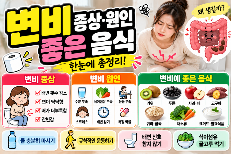 변비 증상·원인·해결 좋은 음식 총정리
