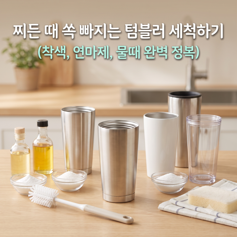 스텐 텀블러 세척법 완벽 가이드: 연마제 제거부터 과탄산소다 소독까지