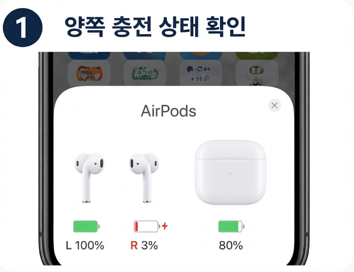 [IT·디지털 꿀팁] 에어팟 한쪽 안 들릴 때｜한쪽만 충전·소리 안 나올 때 해결 순서