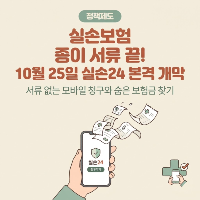 실손보험 청구 전산화 실손24 10월 25일 본격 시행! 서류 없는 모바일 청구법과 참여 병원 확인....