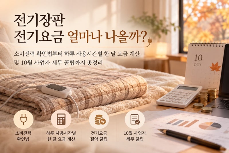 전기장판 전기요금 얼마나 나올까? 소비전력 확인법부터 하루 8시간 한 달 요금·누진세 완벽....
