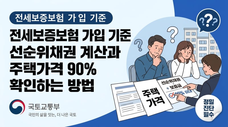 전세보증보험 가입 기준 선순위채권 계산과 주택가격 90% 확인하는 방법