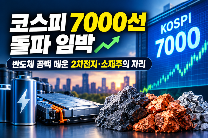 코스피 7000선 돌파 임박 — 반도체 공백 메운 2차전지·소재주의 자리