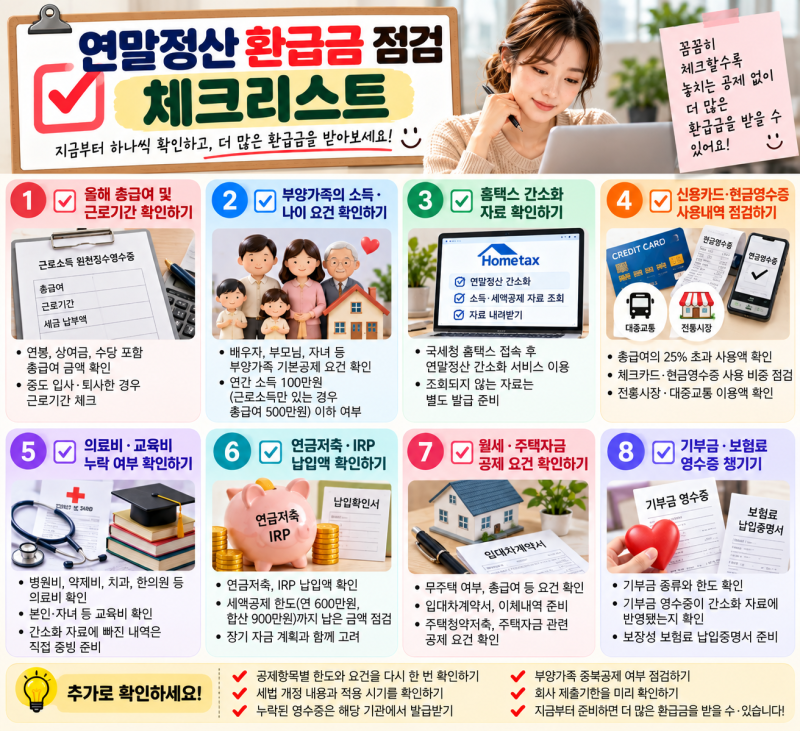 연말정산 환급금 늘리는 법｜2027년 환급액 높이는 공제 항목과 절세 전략
