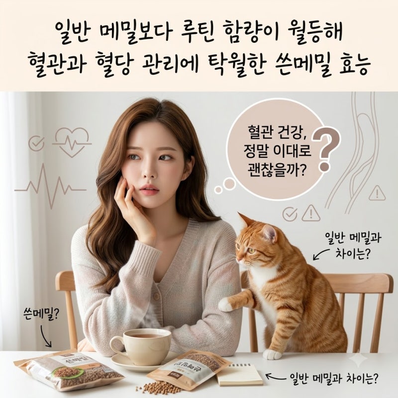 일반 메밀보다 루틴 함량이 월등해 혈관과 혈당 관리에 탁월한 쓴메밀 효능