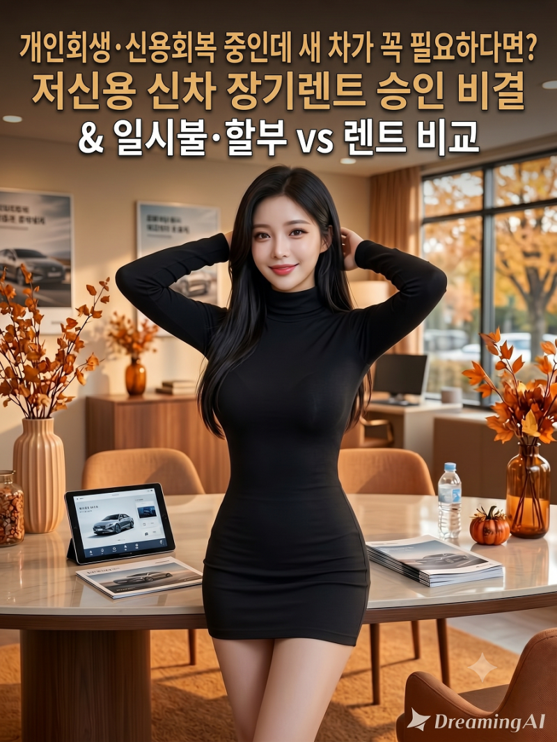 개인회생·신용회복 중인데 새 차가 꼭 필요하다면? 저신용 신차 장기렌트 승인 비결 & 일시....