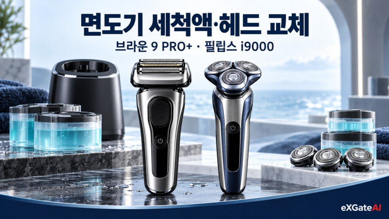 브라운 9 PRO+·필립스 i9000｜세척액·헤드 교체와 1년 유지비