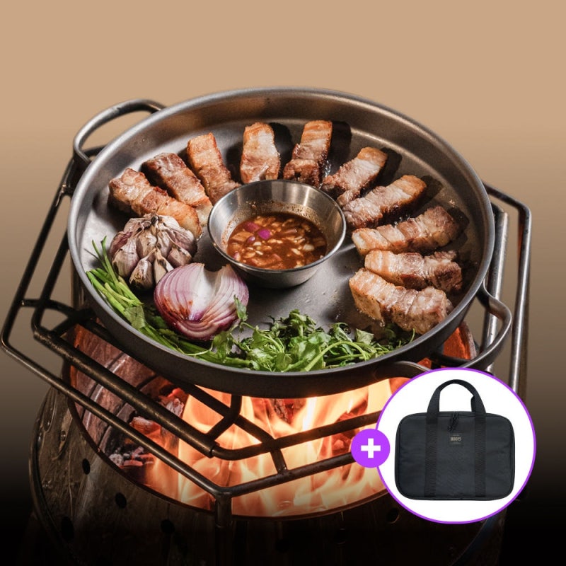 초경량 티타늄 캠핑 그리들 800도씨 30cm 가방 세트 직접 써보고 느낀 장단점