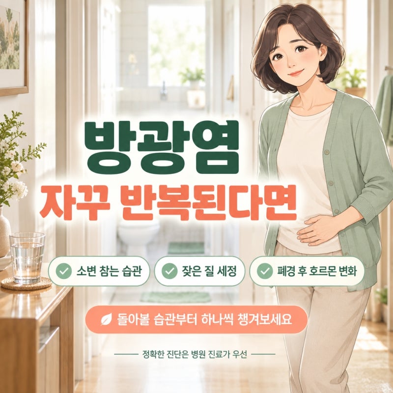 방광염 재발이 잦은 여성, 반복된다면 한 번쯤 돌아볼 생활 습관과 원인