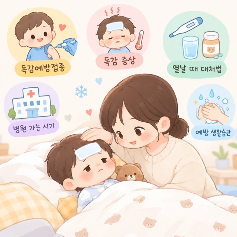 아기 독감예방접종 시기부터 독감 증상, 열날 때 대처법까지 총정리