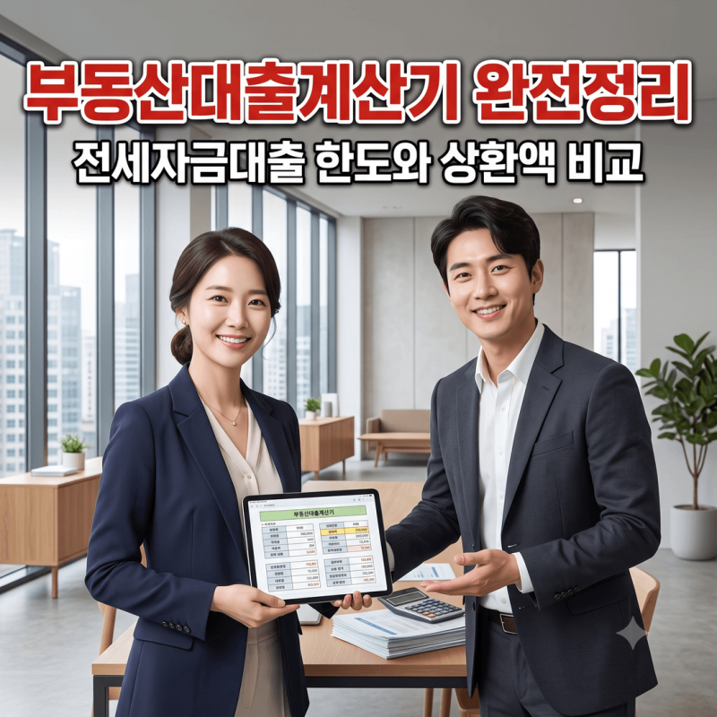 전세대출이자계산기 활용법, 전세자금대출 한도와 보증비율 90%와 95% 기준 원리금 상환액 비....