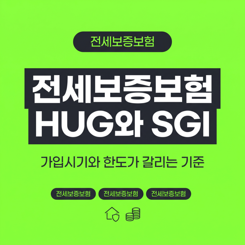 전세보증보험 HUG와 SGI, 가입시기와 한도가 갈리는 기준