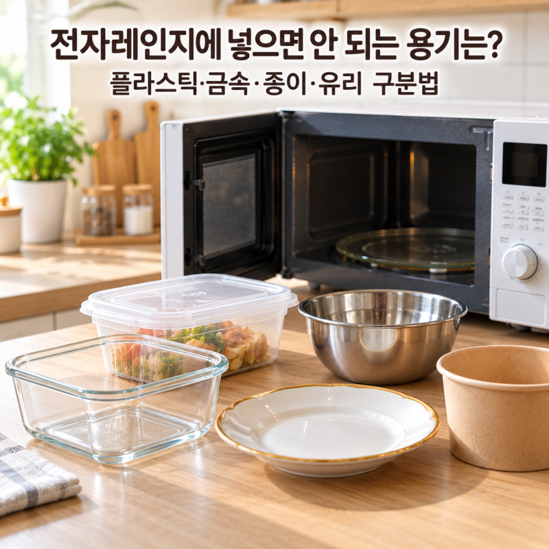 전자레인지에 넣으면 안 되는 용기는? 플라스틱·금속·종이·유리 구분법